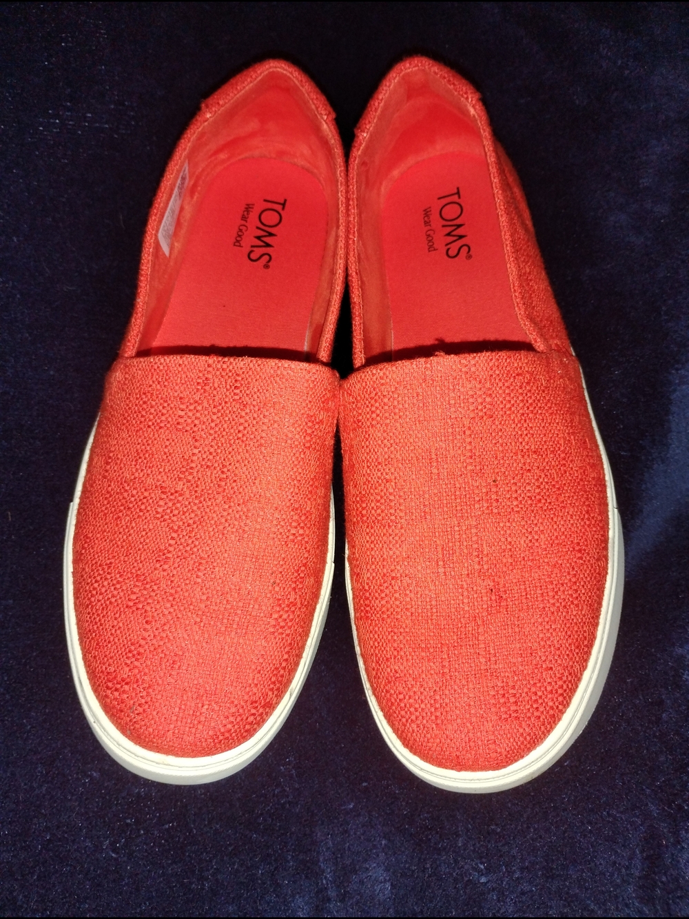Toms Red Canvas Slip-On Shoes